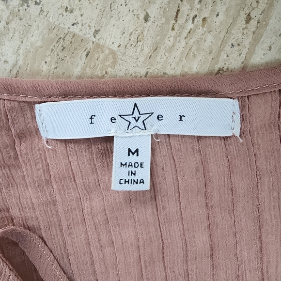 Fever Mauve Color Boho Style Bell Sleeve Lace Top Size M - Picture 8 of 8